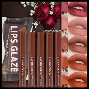🆕TEMPTATION KISS LAVA CHOCOLATE MATTE LIP GLAZE/GLOSS SET STOCKING STUFFER IDEA